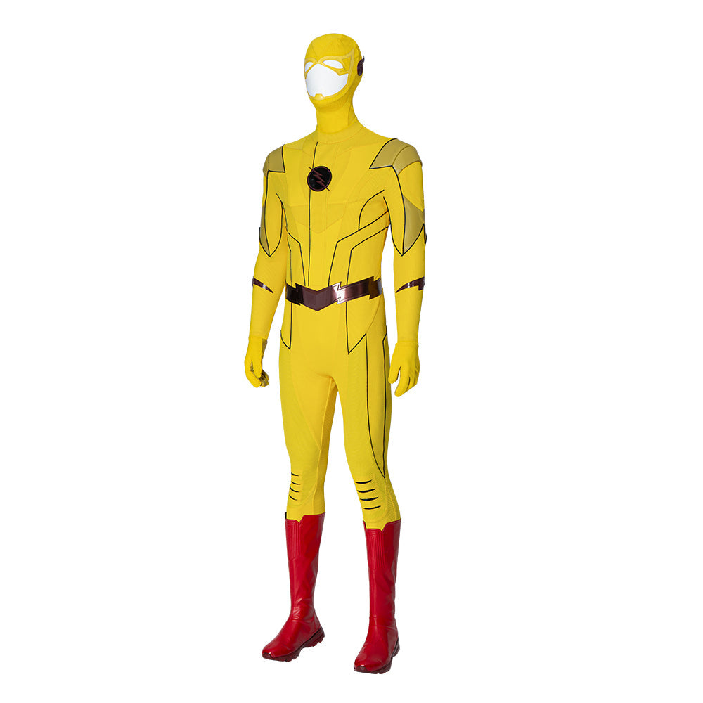 Halloweez Flash Armageddon Reverse Flash Cosplay Costume - Barry Allen Yellow Suit