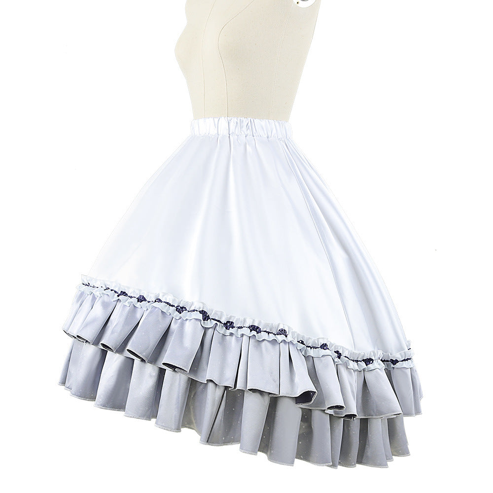 Blue Archive Mika Kaden Anime Cosplay Costume Lace Hem Skirt Cape Top Niche Outfit - Halloweez