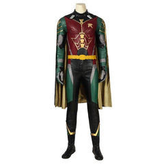 Halloweez Tim Drake Red Robin Cosplay Costume with Damian Wayne Cape for Halloween