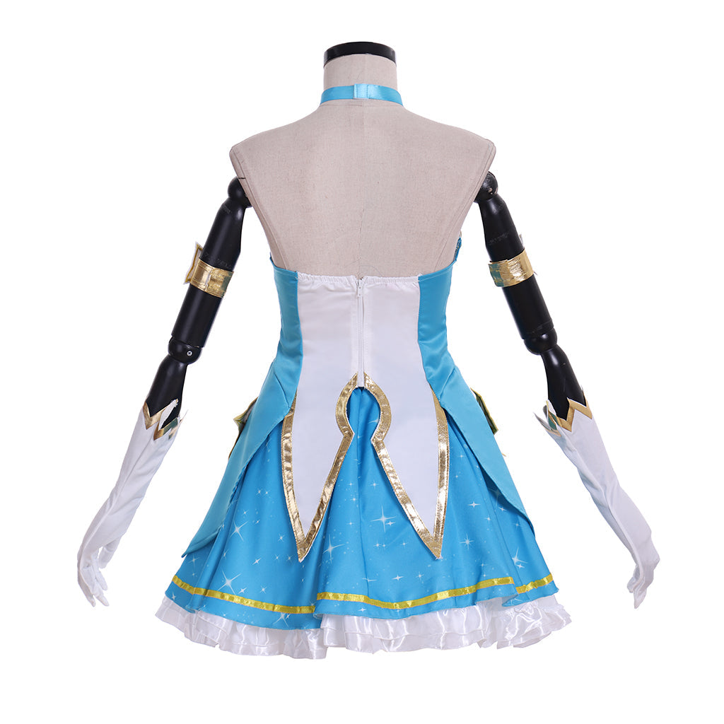Halloweez Soraka Cosplay Costume – Guardian Skin Blue Tube Dress for Women & Girls - Halloweez