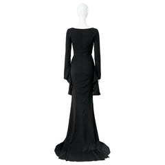 Halloweez Morticia Addams Cosplay Costume - Black Vintage Dress for Halloween Carnival