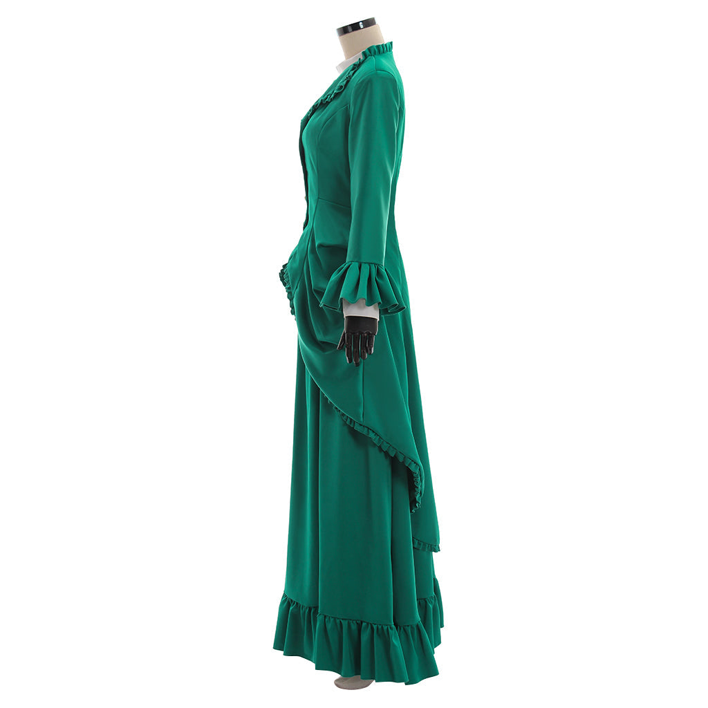 Elegante vestido victoriano medieval, hecho a medida para Halloween, carnaval y cosplay para adultos