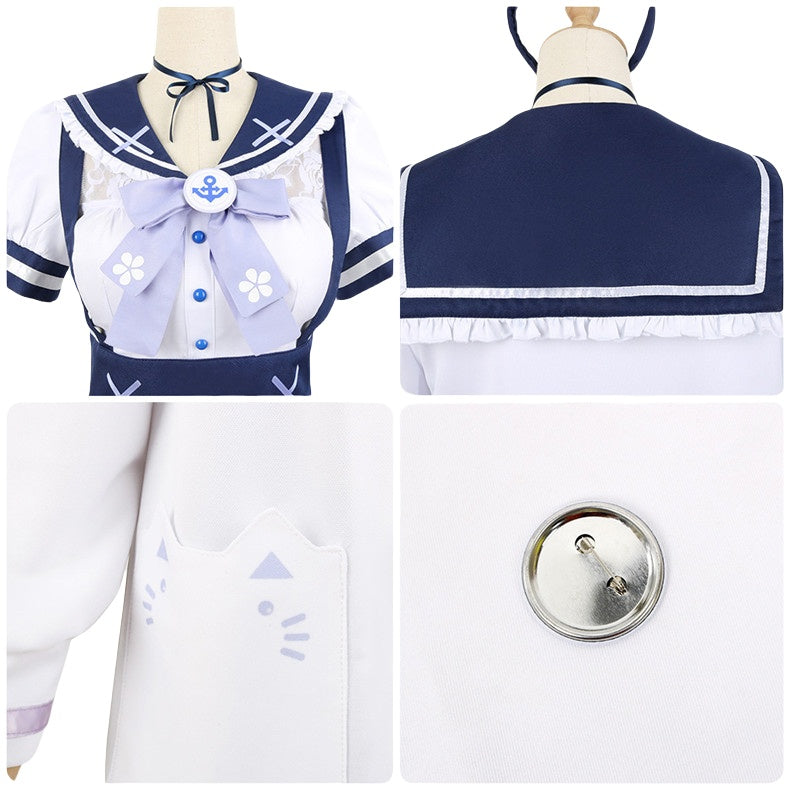 Virtual VTuber Minato Aqua Casual JK Sailor Cosplay Costume - Hololive Anime Outfit - Halloweez