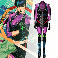 Halloweez Alexis Kaye Purple Leather Cosplay Costume - Premium Quality
