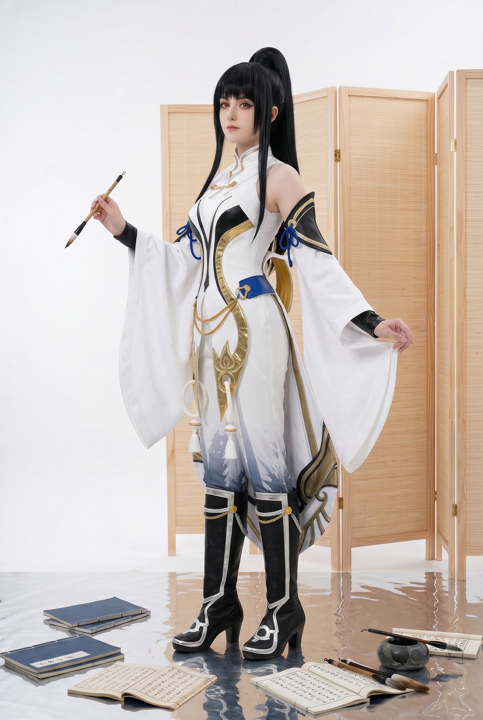 Honor of Kings Shangguan Waner Original Skin Cosplay Full Set, Customizable Shoes - Halloweez