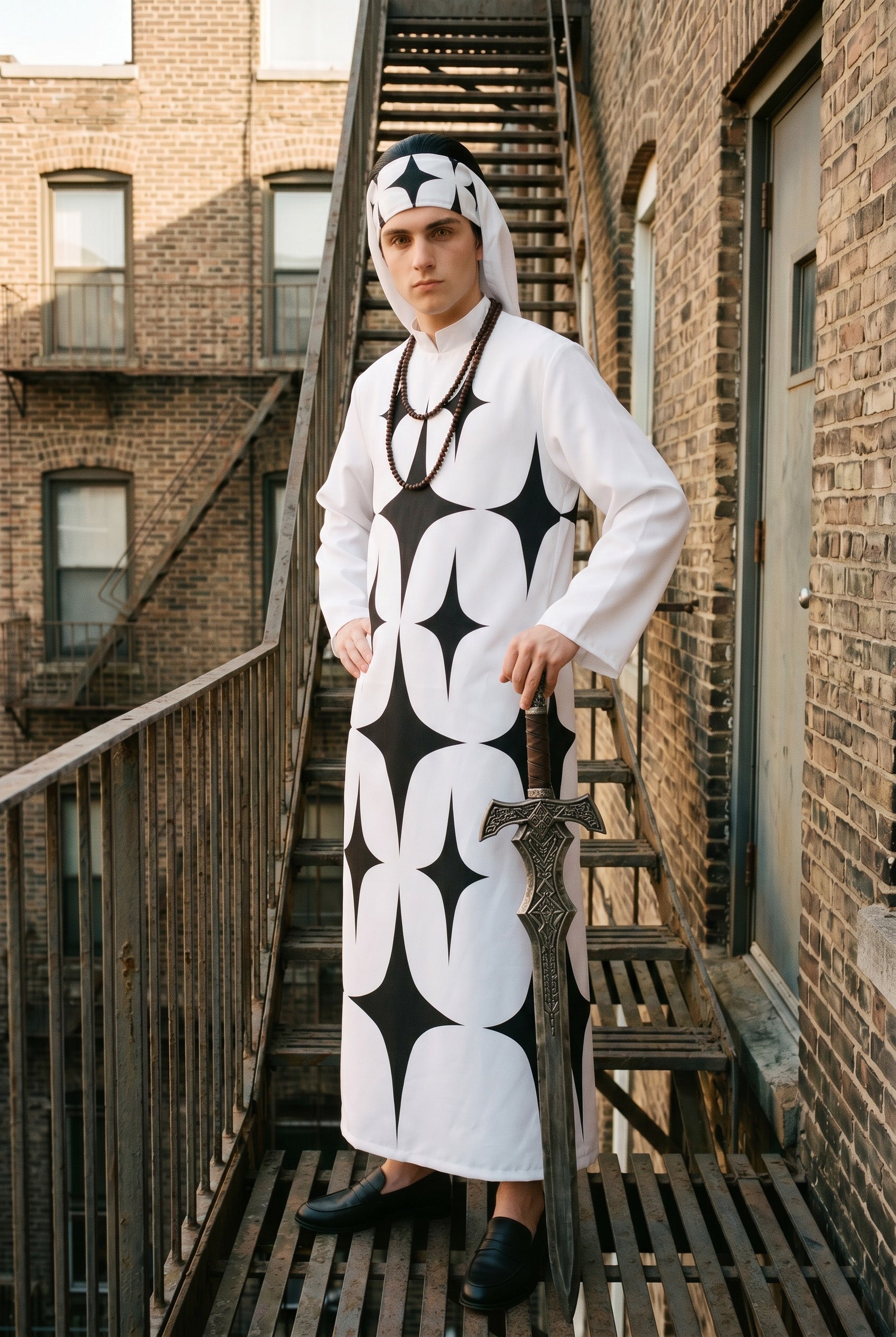 One Piece Pell Falcon White Robe Cosplay Costume Full Set for Halloween Party - Halloweez