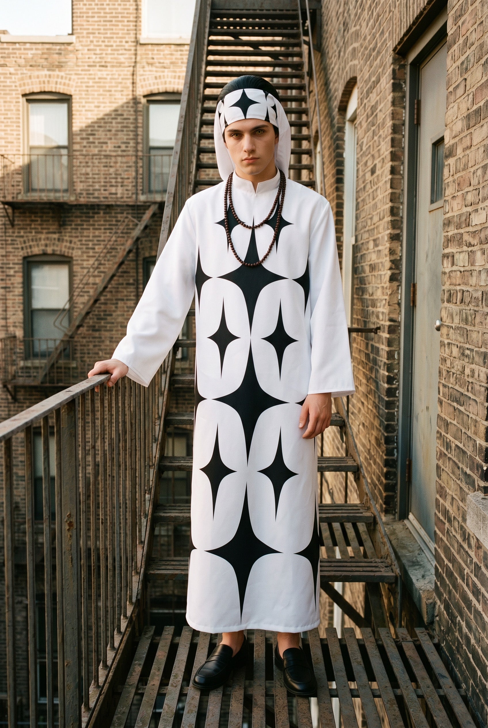 One Piece Pell Falcon White Robe Cosplay Costume Full Set for Halloween Party - Halloweez