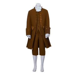 Nueva levita marrón del siglo XVIII: traje de cosplay eduardiano de estilo militar colonial para Halloween