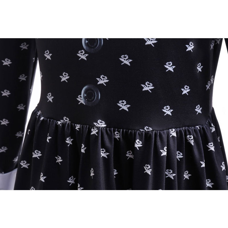 Adams Family Girl's Cosplay Costume Wednesday Dress Halloween Children's Clothing - Halloweez