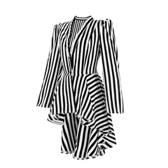 Medieval Steampunk Victorian Asymmetrical Striped Tailcoat Cosplay Costume - Halloweez