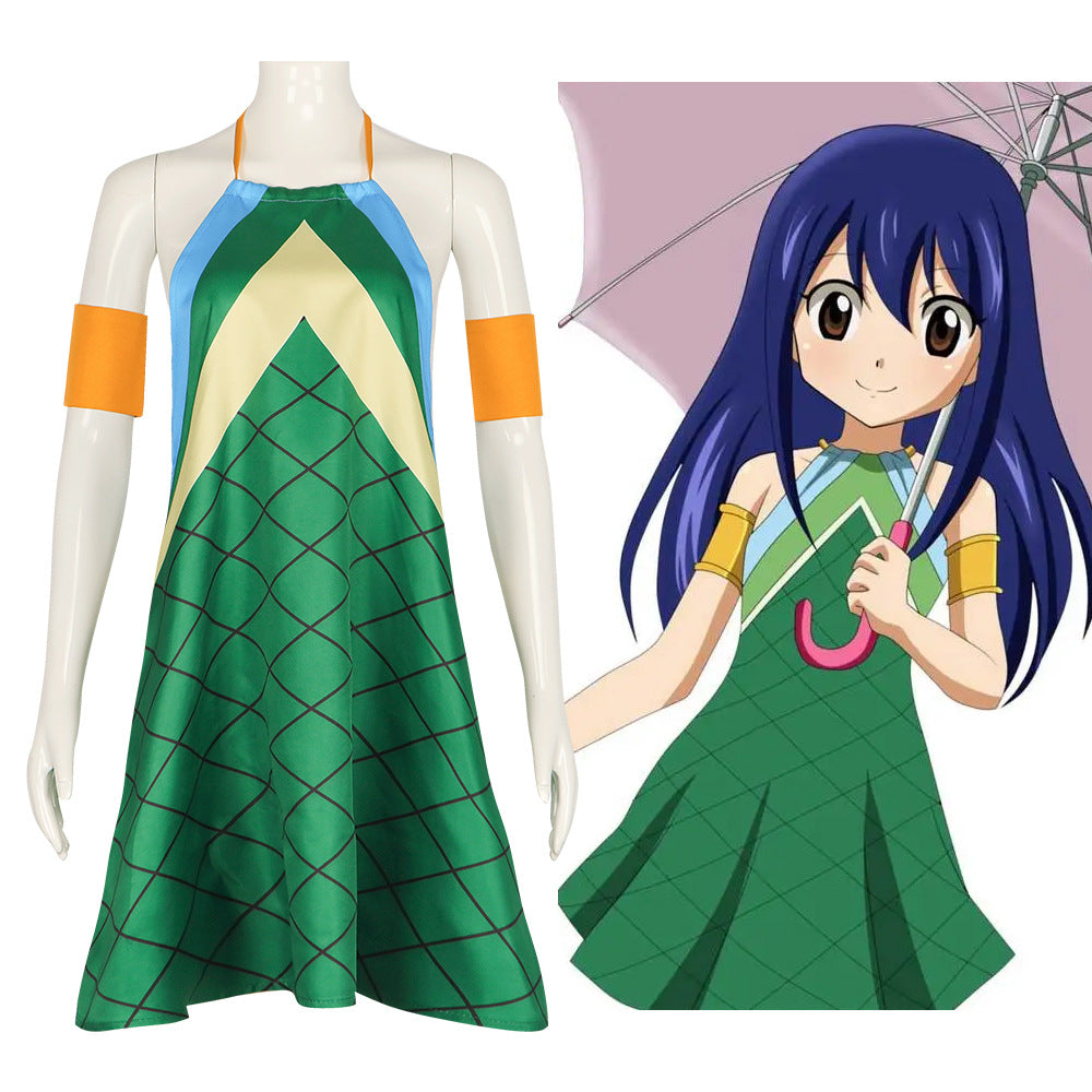 Fairy Tail Wendy Marvell Cosplay Costume - Anime Role Play Dress for Halloween - Halloweez