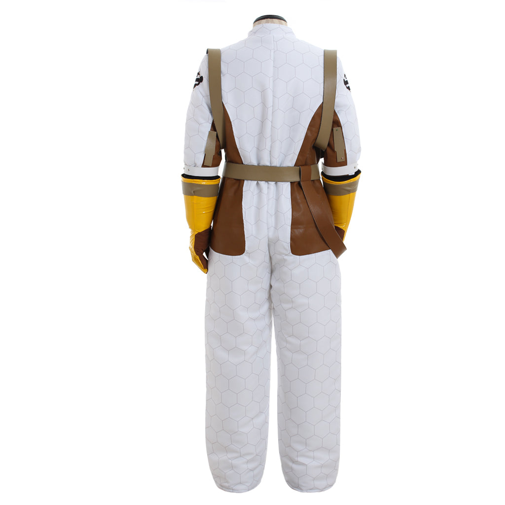 Costume de cosplay climatologue d'Halloween - Ensemble complet de combinaison blanche élégante pour femme