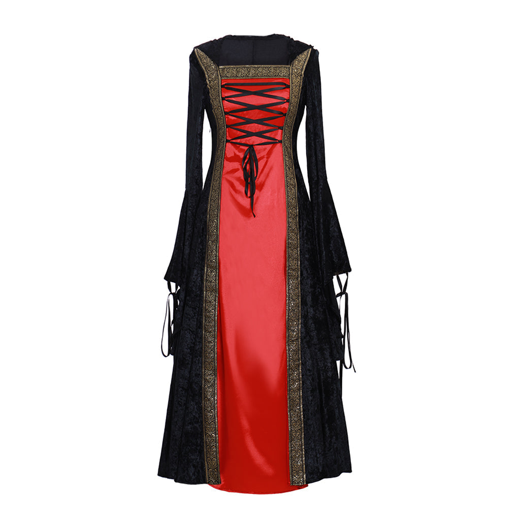 Elegant Halloweez Vintage Medieval Halloween Cosplay Costume - Gothic Witch Vampire Dress