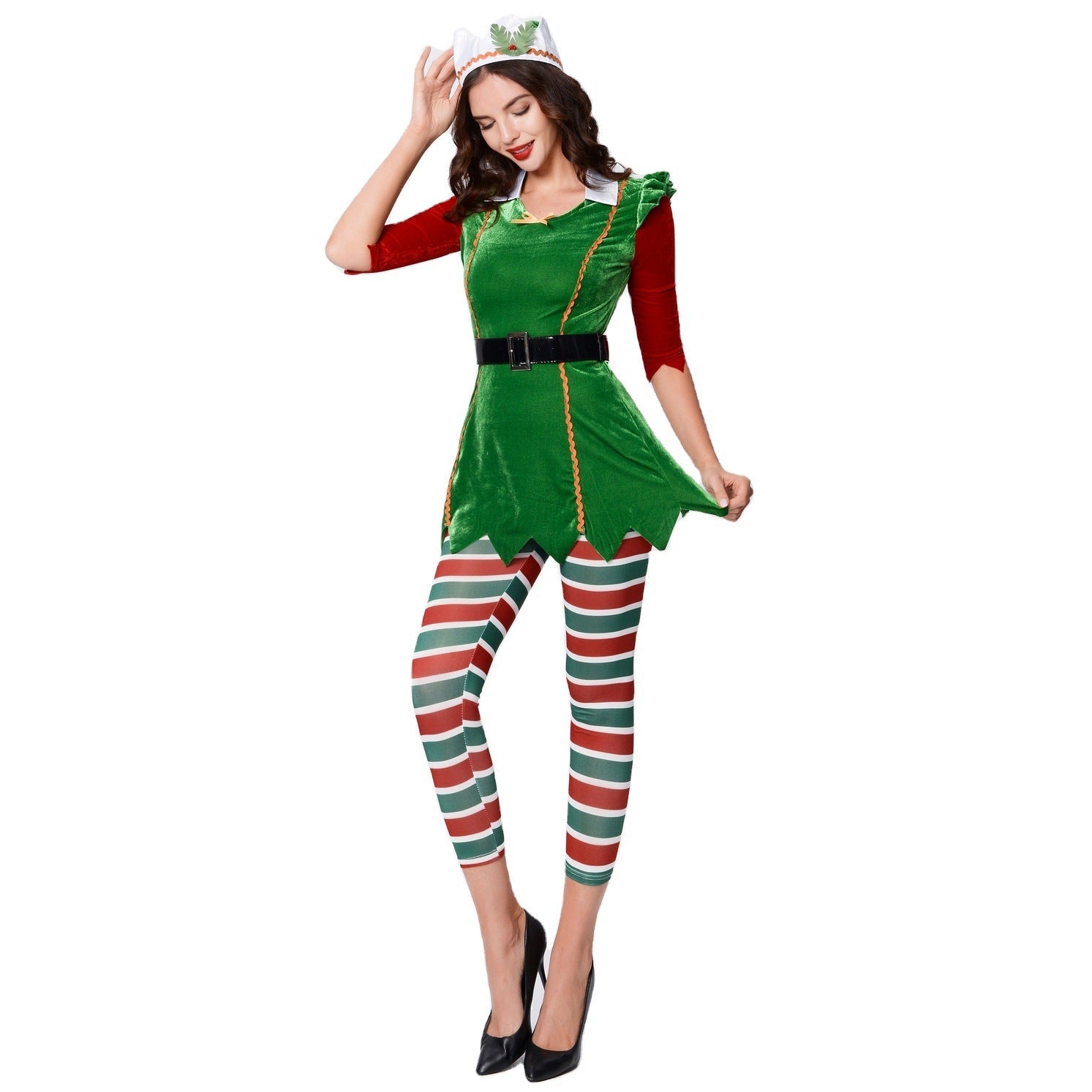 Halloweez Girls Cosplay Christmas Costume, Festive Stage Performance Outfit - Halloweez