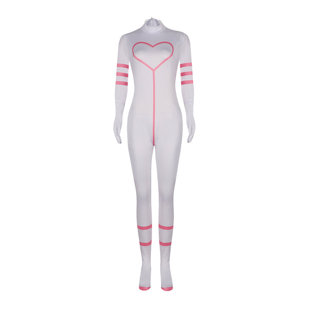 Hell's Hotel Angel Dust Cosplay Jumpsuit Halloween Costume - Hazbin Hotel Anime Outfit - Halloweez
