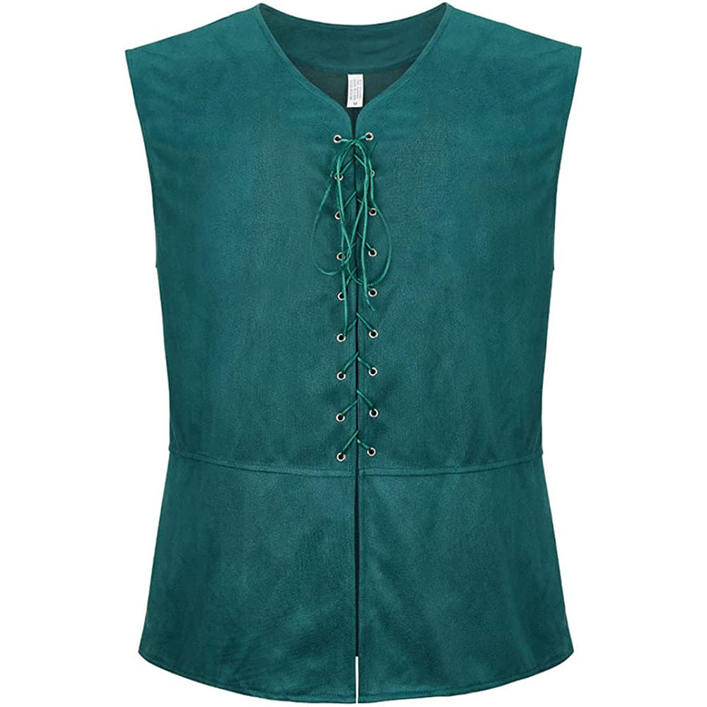 Medieval Renaissance Pirate Gothic Steampunk Lace-up Vest for Cosplay - Halloweez