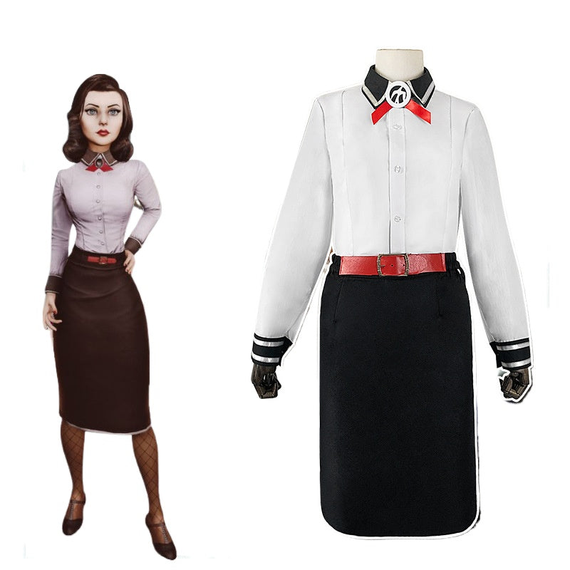 BioShock Infinite Elizabeth Cosplay Costume Maid Dress Role Play Halloween Outfit - Halloweez