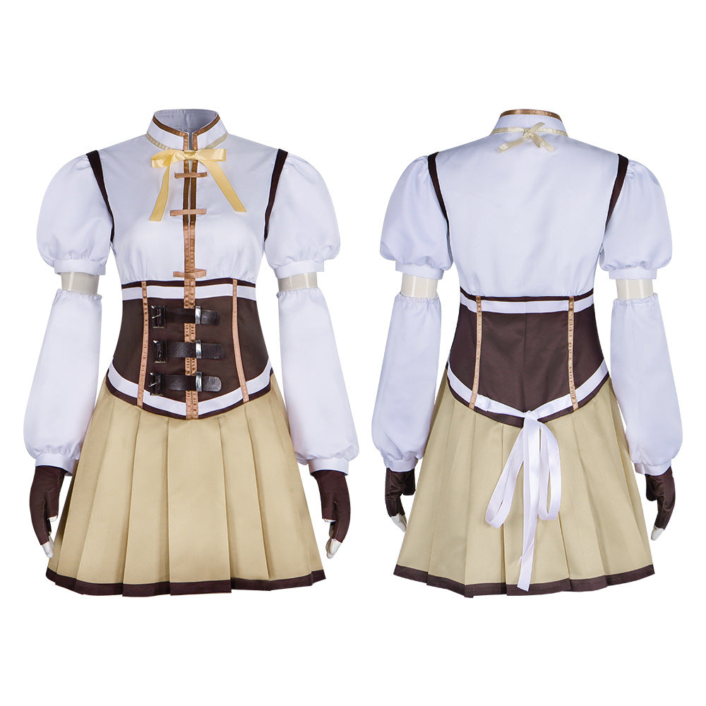 Magical Girl Madoka Cosplay Mami Tomoe Battle Costume Halloween Anime Role Play Set