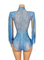 Summer New Hot Red Fringe Modern Dance Performance Costume Stage Talent Show Live Streaming Music Festival Performance Outfit - Halloweez