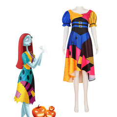 The Nightmare Before Christmas Sally Cosplay Costume Dress for Halloween and Stage Performance