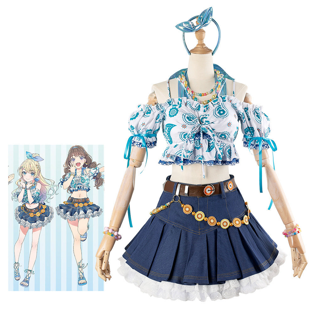 LoveLive Nijigasaki High School Idol Club Rurino Osawa Megumi Fujishima Summer Girl Outfit Cosplay Costume - Halloweez