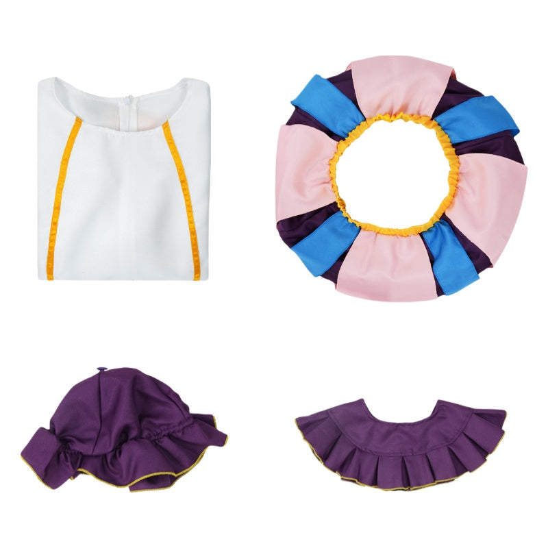 Movie Beauty and the Beast Mrs. Potts Cosplay Costume Teapot Dress Halloween Role Play - Halloweez