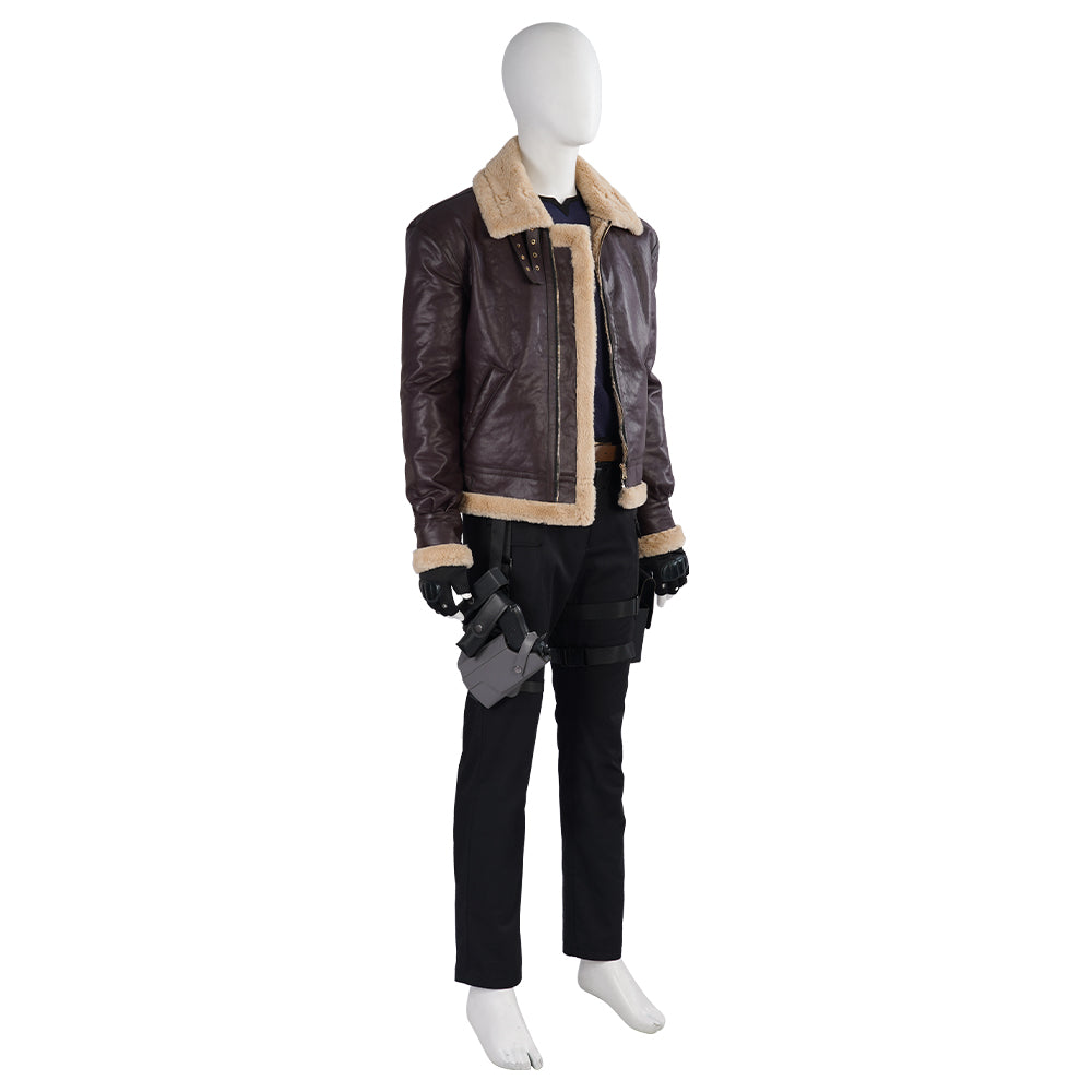 Halloweez Resident Evil 4 Leon Cosplay Costume - Men's Full Set for Halloween & Gaming Parties