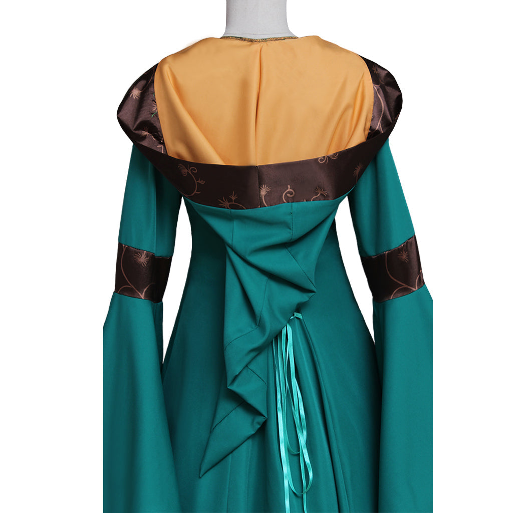 Elegant Green Renaissance Victorian Dress Gown for Adult Fantasy Parties and Cosplay