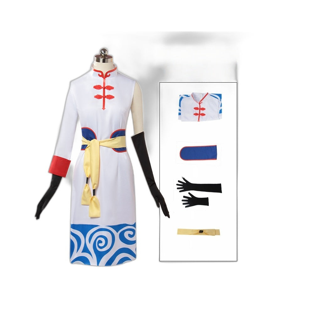 Gintama Final Chapter Eternal Yorozuya Future Kagura Slit Cheongsam 2D Cosplay Costume - Halloweez
