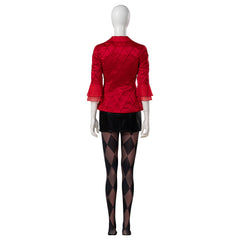 Halloweez Harley Quinn Joker 2 Cosplay Costume - Women's Red Coat & Leather Skirt Ensemble