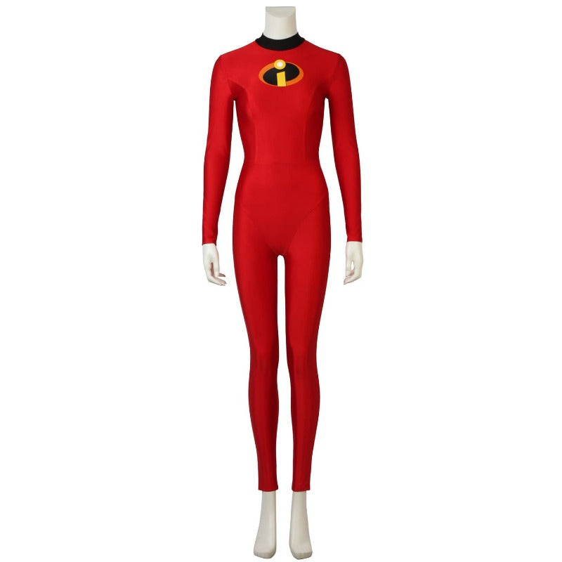 Impresionante traje de cosplay de Helen Parr de Elastigirl de Incredibles 2 con máscara de Halloween