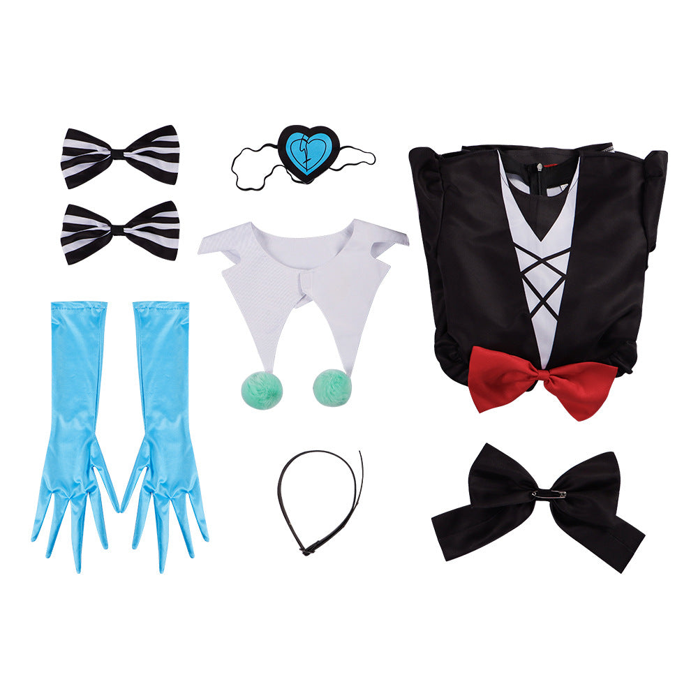 Eggy Party Stella the Mute & Aba the Ghost Clown Cosplay Costume Dress Full Set - Halloweez