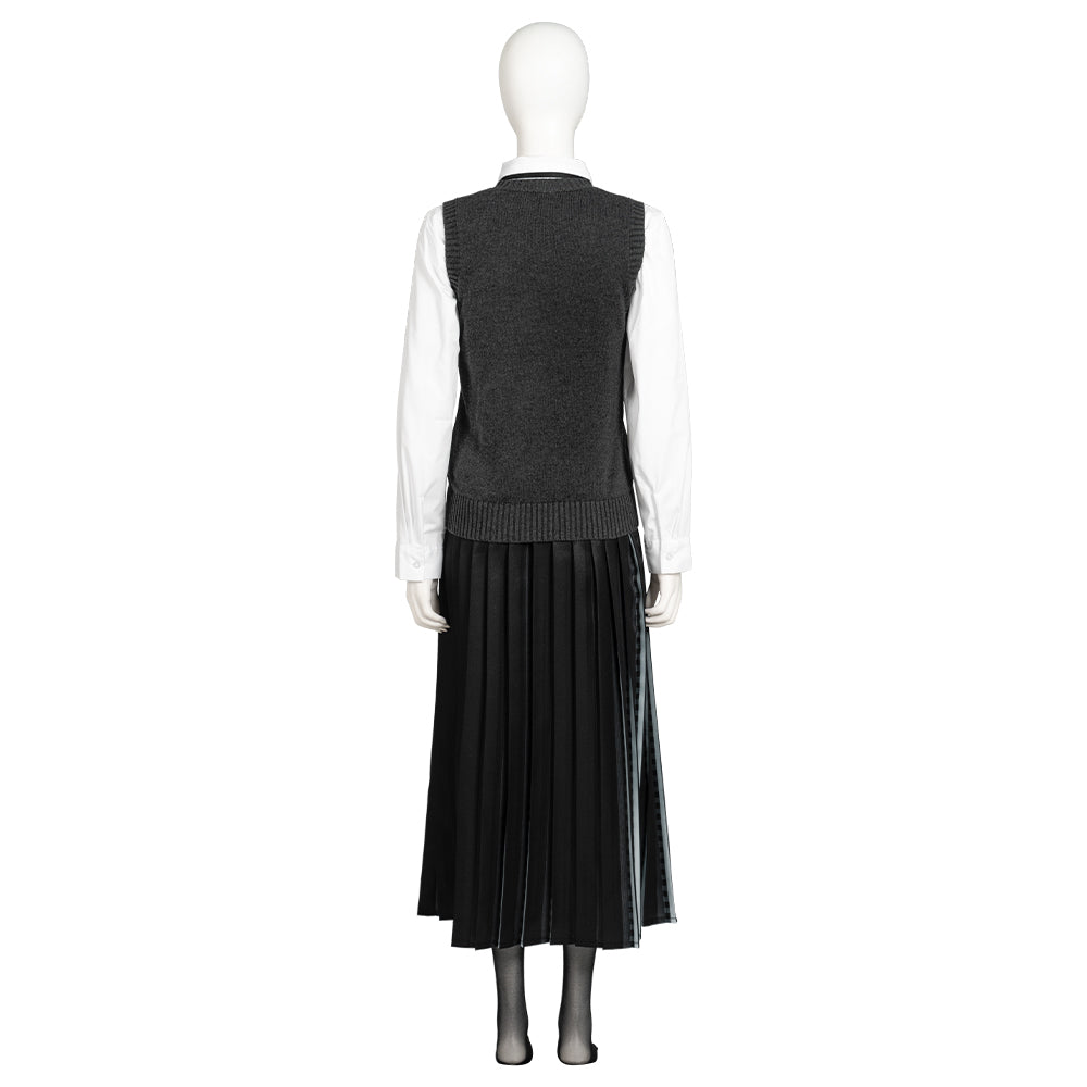 Conjunto de uniforme escolar de 5 piezas para niñas inspirado en Los Addams de Halloween Wednesday para Halloween y fiestas