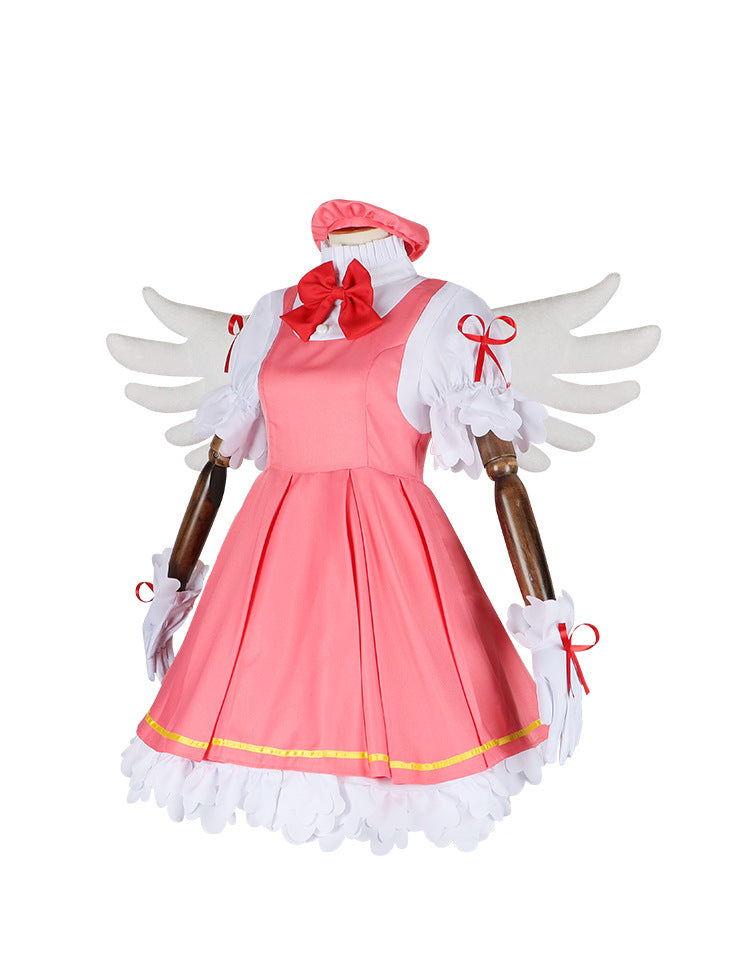 Cardcaptor Sakura Cosplay Costume - KINOMOTO SAKURA Red and White Battle Suit Lolita Dress - Halloweez