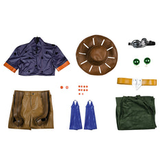 Complete JoJo's Bizarre Adventure Steel Ball Run Gyro Zeppeli Official Cosplay Costume Set - Halloweez