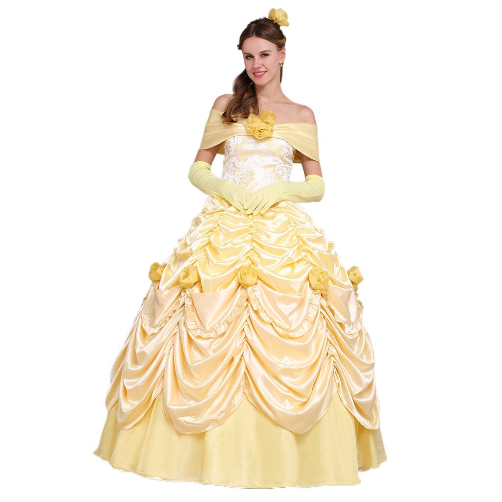 Costume de cosplay Belle pour Halloween | Robe de princesse Disney enchanteresse pour Halloween et cosplay