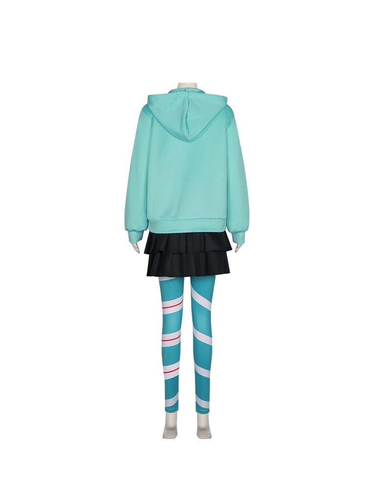 Animation Wreck-It Ralph 2 Vanellope von Schweetz Cosplay Costume Hoodie for Girls and Children - Halloweez