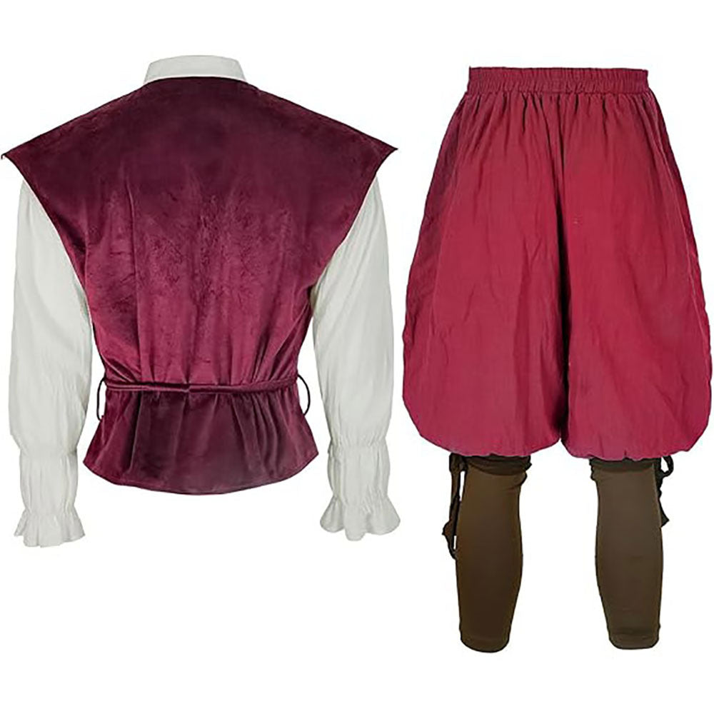 Vintage Medieval Renaissance Pirate Viking Knight Full Set Stage Performance Costume Halloween Cosplay - Halloweez