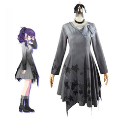 Project Sekai Asahina Mafuyu Cosplay Costume Grey Gradient Dress - Halloweez