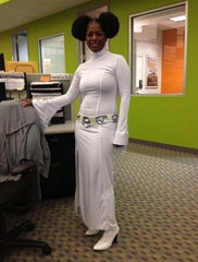 Star Wars Princess Leia Organa White Long Dress, Women's Cosplay Costume, Elegant Princess Gown for Movie Performance and Party - Halloweez