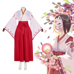 Genshin Impact Inazuma Shrine Maiden HANACHIRU Cosplay Costume Full Set - Role-Playing Anime Game Kendo Outfit - Halloweez