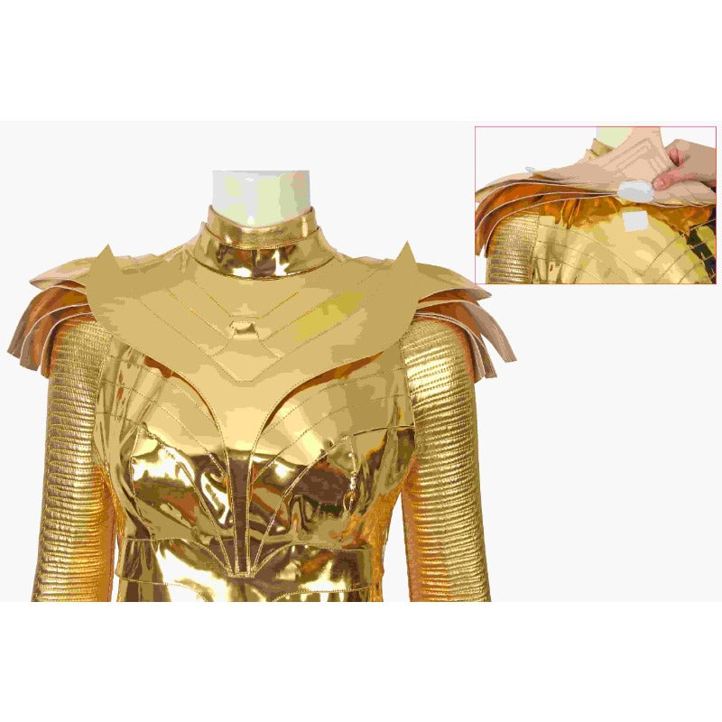 Halloweez Diana Prince Golden Battle Armor Cosplay Costume for Festive Celebrations