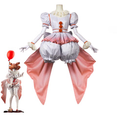 Pennywise Female Cosplay Costume from It (2017) Movie - High Quality Material - Halloweez