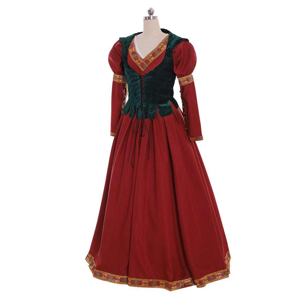 Elegant Halloweez Victorian Court Royal Princess Corset Dress Suit - Perfect for Medieval Tudor Tea Parties and Balls