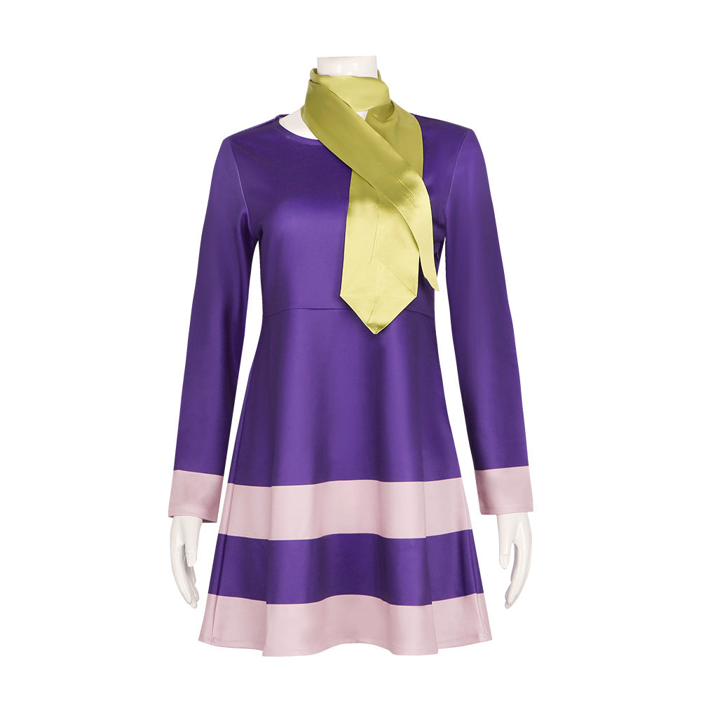 Scooby-Doo Velma Dinkley Cosplay Costume Daphne Halloween Role Play Dress - Halloweez