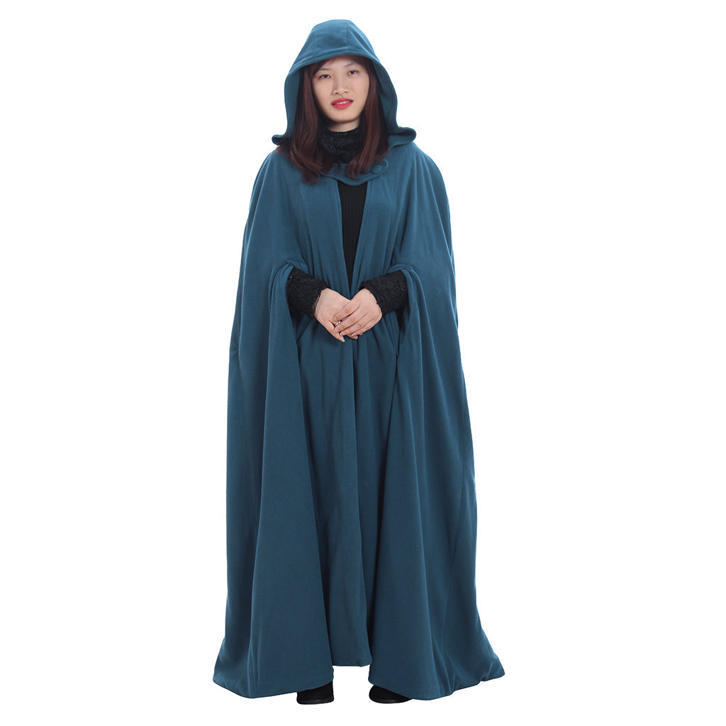 Halloweez Women's Winter Hooded Trench Coat - Gothic Cape Style Open Front Cardigan Jacket