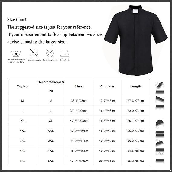 Halloween New Missionary Role Play Shirt Priest Father Cosplay Short Sleeve Black Shirt Spot - Halloweez