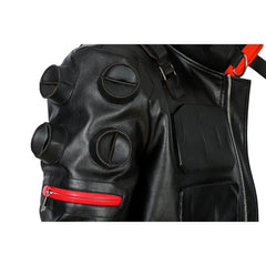 Halloweez Jackie 2077 Cosplay Costume - Premium Black Artificial Leather Outfit for Halloween & Parties