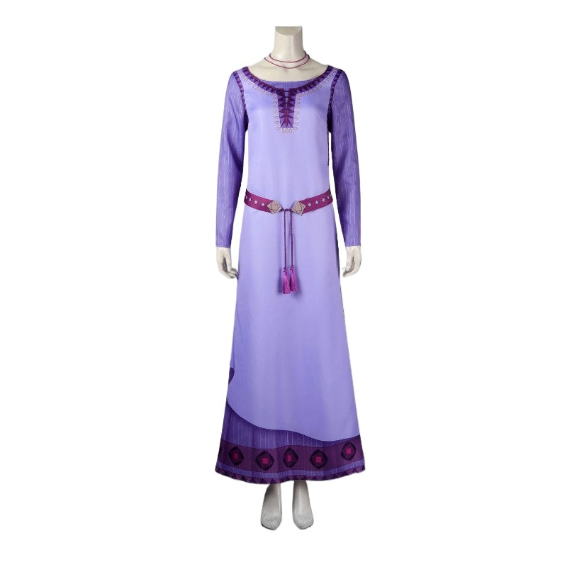 Elegant Halloweez Asha Cosplay Costume - Disney Wish Purple Princess Dress for Adults