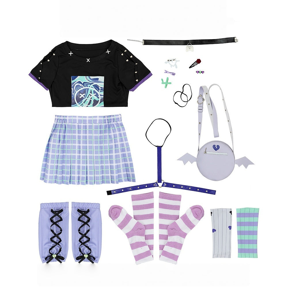 Project Sekai Yoisaki Kanade Summer Skirt Set 2D Anime Daily Commuter Clothing - Halloweez